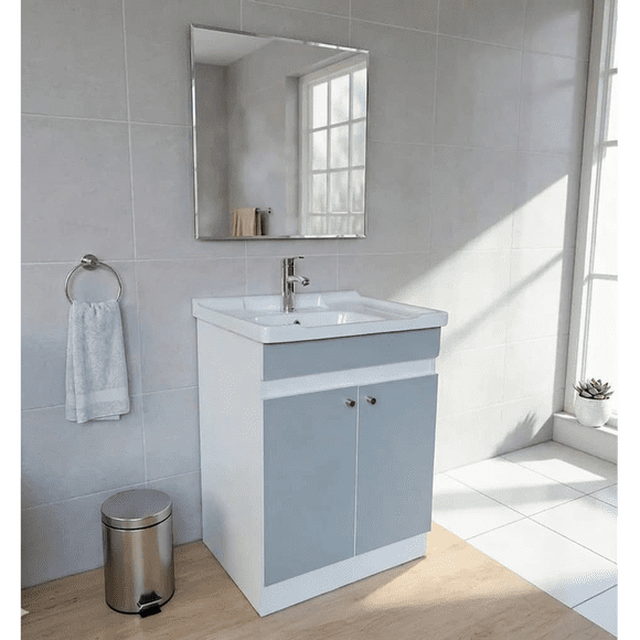 Mueble Vanitorio 60x47 cm Verde Glacial Con Lavamanos Y Grifería ¡Listo para Instalar!