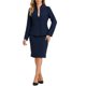thumbnail image 2 of INSPIRE CHIC Conjunto de Falda para Mujer Regreso a Clases para Maestras Traje sin Cuello Blazer y Faldas Lápiz 2 Piezas Conjuntos Elegantes XS Azul Oscuro, 2 of 6