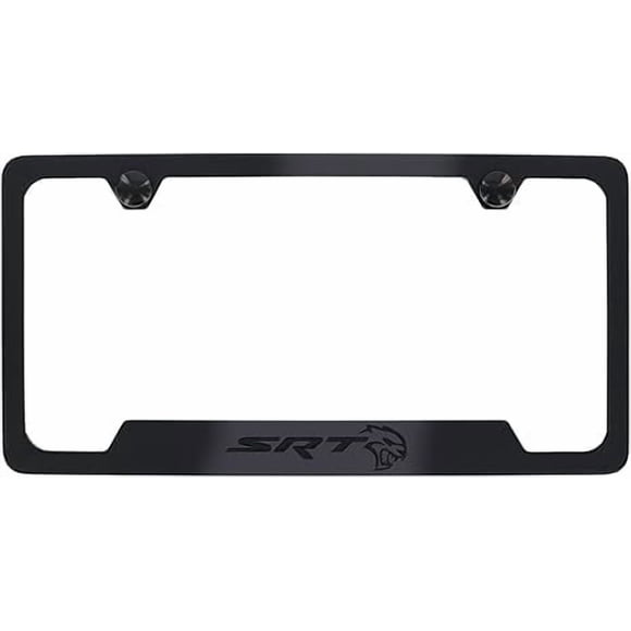 Marco para placa de matrícula Dodge 30 cm x 15 cm Todo negro