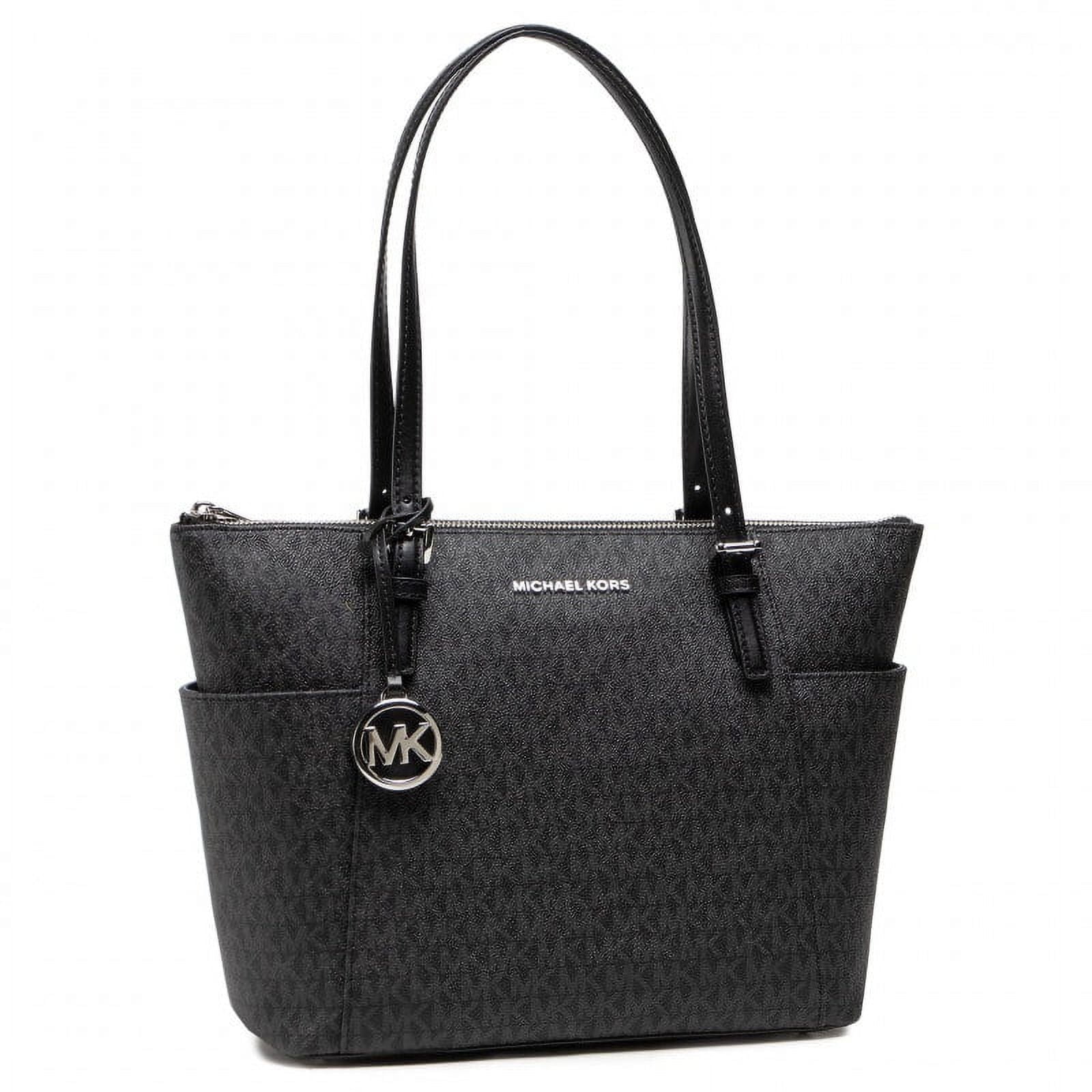 Cartera Michael Kors Bolso Tote Grande Con Logo Y Cierre Superior Para Damas Jet Set - Negro