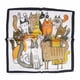 thumbnail image 2 of Pañuelo tipo seda 70x70 estampado familia de gatitos casual gris Talla Única, 2 of 4