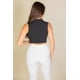 thumbnail image 3 of Top Sin Mangas Saronite Polo De Punto Acanalado Negro Mujer, 3 of 4