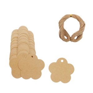 Magideal - 100 Etiquetas De Regalo En , Etiquetas Colgantes Con Cordón, Etiquetas De Precio Para Cumpleaños, Graduación , Papel Kraft