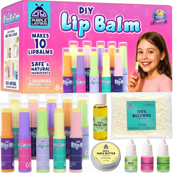 Kit DIY para hacer bálsamos labiales naturales, edades 8+