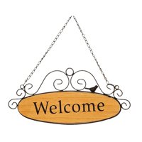 Bothyi - Letrero De Bienvenida Para Decoración De Puerta, Colgador De Puerta Delantera Para Ventana Interior, Marco Negro