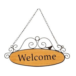 Bothyi - Letrero De Bienvenida Para Decoración De Puerta, Colgador De Puerta Delantera Para Ventana Interior, Marco Negro