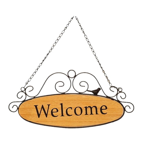 Bothyi - Letrero De Bienvenida Para Decoración De Puerta, Colgador De Puerta Delantera Para Ventana Interior, Marco Negro