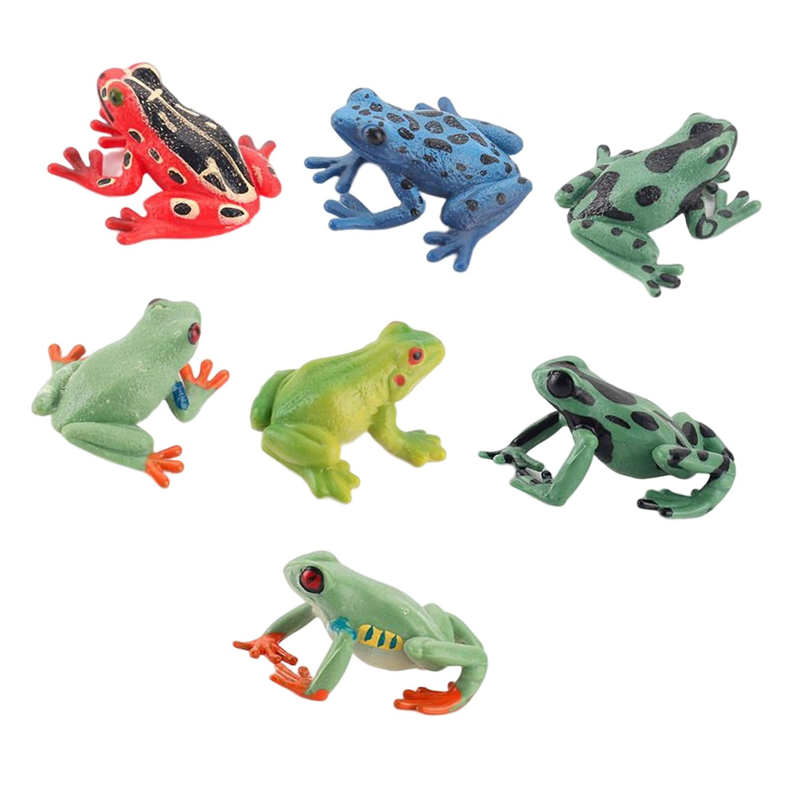 Bothyi - Figuras De Rana Realistas De 7 Uds., Modelo De Animales Del Bosque Para Decoración De Jardín