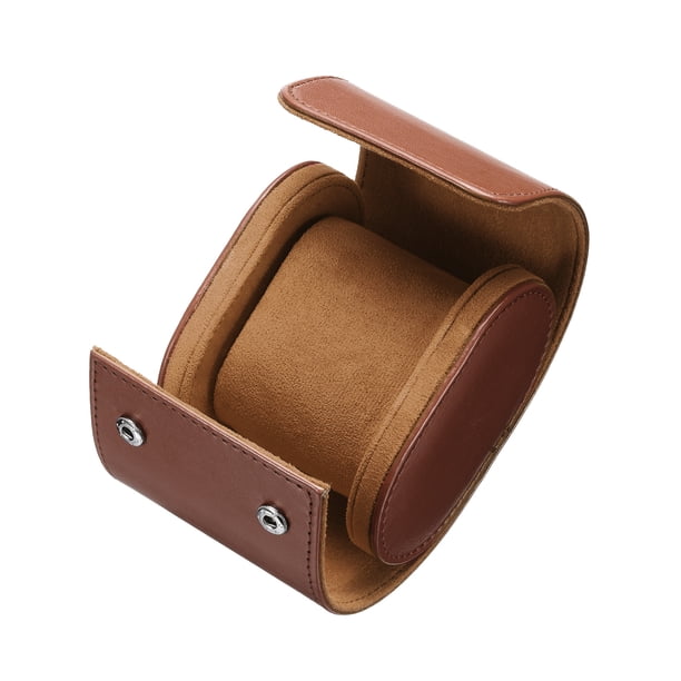 Estuche de Viaje de Cuero para Relojes Caja para un Solo Reloj para Hombres y Mujeres, 1 Ranura, Marrón