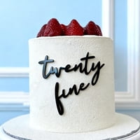 Cake Topper Snvpnyd Twenty Fine Birthday Party Black Acrílico