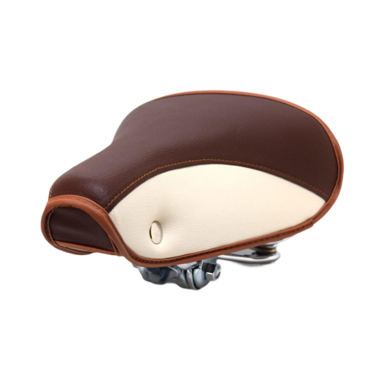 Magideal - Sillín De Bicicleta Vintage, Asiento De Bicicleta Clásico Con Absorción De Impacto, Remache Retro, Cojín De Resorte, Sillín De Bicicleta Para Biciclet Marrón