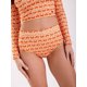 thumbnail image 1 of Bottom de Bikini Daikiri Mujer Calzón Tiro Alto Flores Naranjo Rojo Protección UV50+, 1 of 3