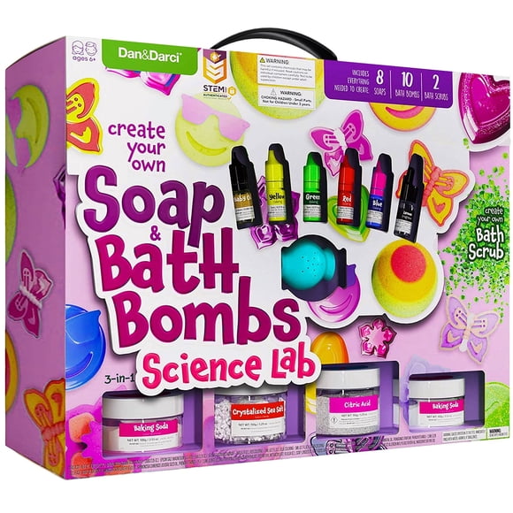 Kit artesanal Dan&Darci para hacer jabón y bomba de baño para niños de 6 a 12 años