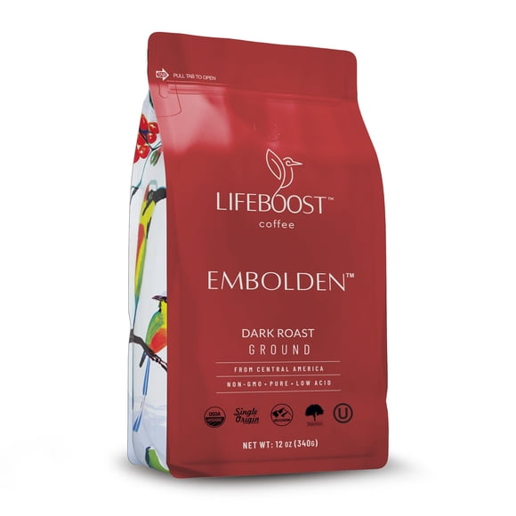 Café molido LIFEBOOST Embolden tueste oscuro orgánico 340 g