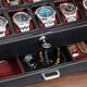 thumbnail image 5 of Caja para relojes ROTHWELL de piel con 12 ranuras y cajón para aparcacoches, color negro y rojo, 5 of 9
