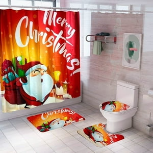 Genérico - Set De Baño Navideño Cortinas Navideñas Decoracion Navidad