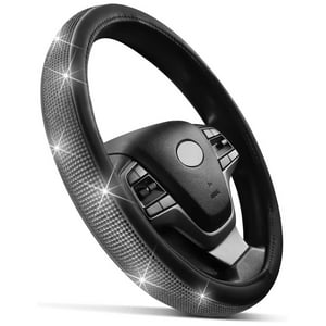 Jj Group - Cubre Volante Cuero Negro Cristales Brillos Universal