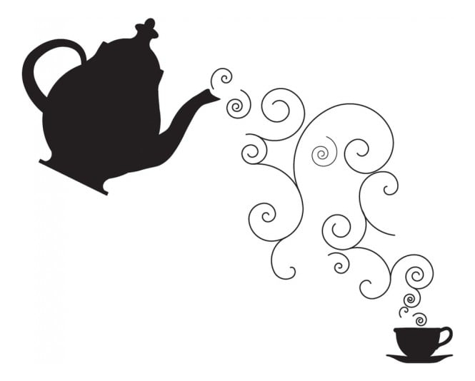 Rienda Libre Graphics - Decomural Swirl Teapot Cup Food Drink Ws-40852