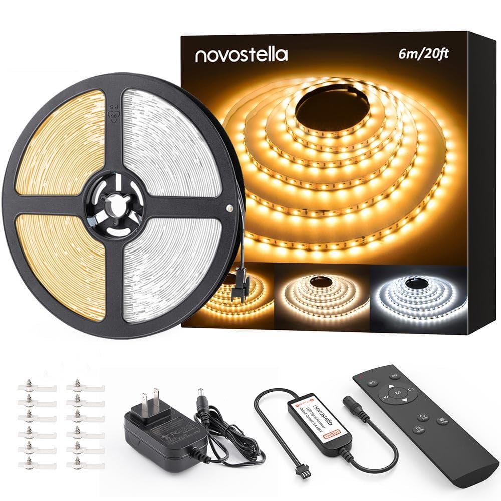 Tira De Luces Led Novostella De 6 M, Ajustables, Blancas, 3000 K-6500 K, 24 V