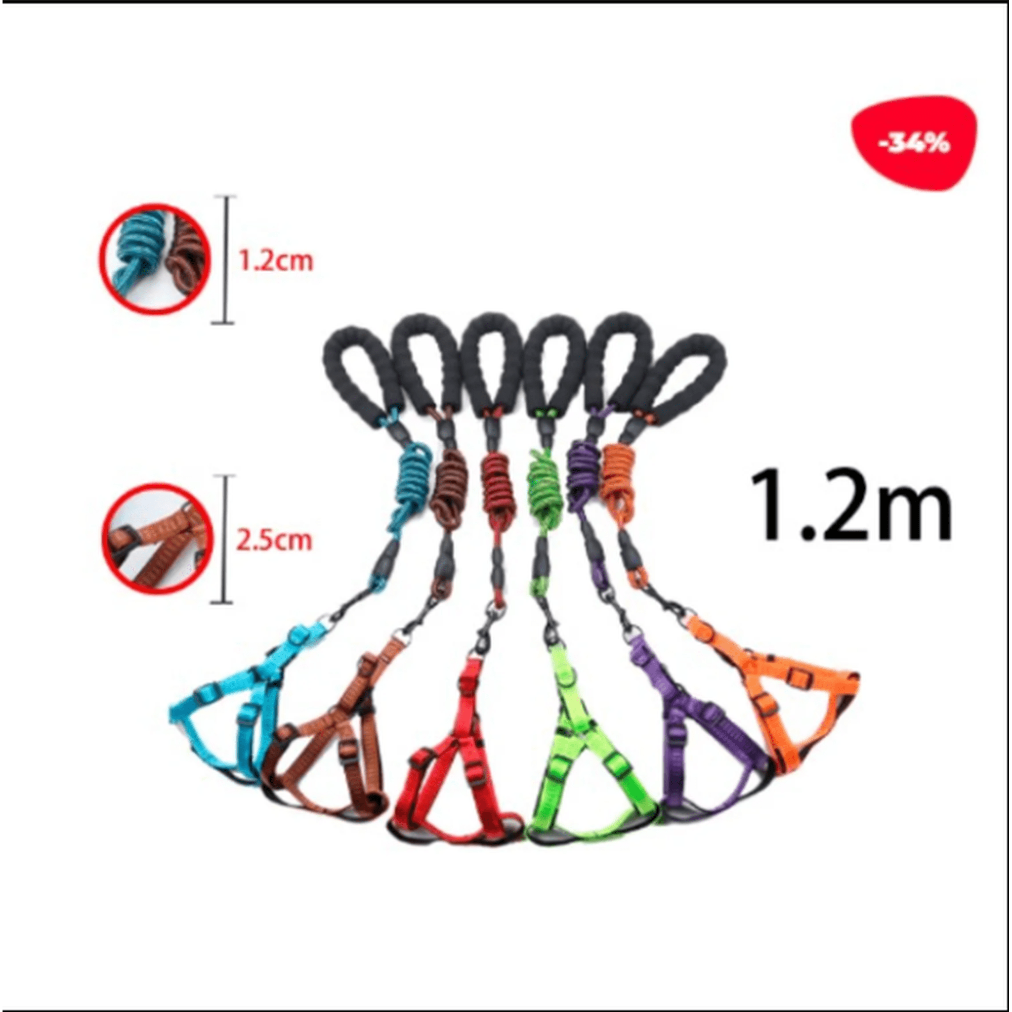 Correa Para Mascota Tejida Diseño Surtido 12M 12Cm 25Cm