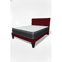 Vitelio - Cama King Plazas (Color) Europea Incluye Base+Respaldo+Colchon