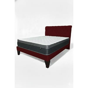 Vitelio - Cama King Plazas (Color) Europea Incluye Base+Respaldo+Colchon