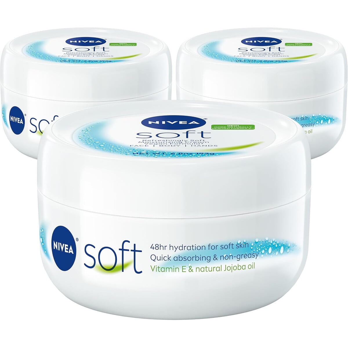 Crema Hidratante Nivea Soft 3x192g Rostro Cuerpo Manos