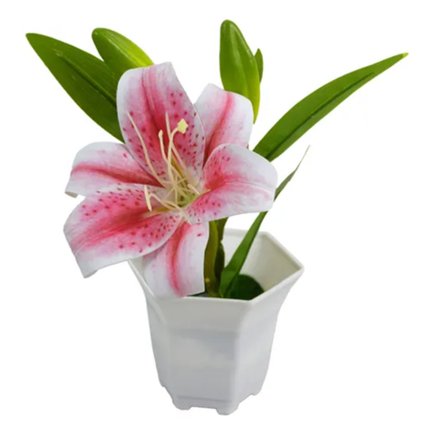 Genérico - Planta Lirios Artificiales Macetero 23 Cm