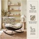 thumbnail image 2 of Sillón Olivia Mecedor Jacquard Botánico 2 Rieles Metálicos Verde Floreado, 2 of 8