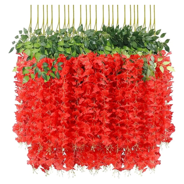 Pack 12 Colgantes Flores Artificiales Guirnaldas Decoración