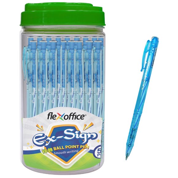 Bolígrafos de bola FLEXOFFICE 0,5 mm Azul Paquete de 50