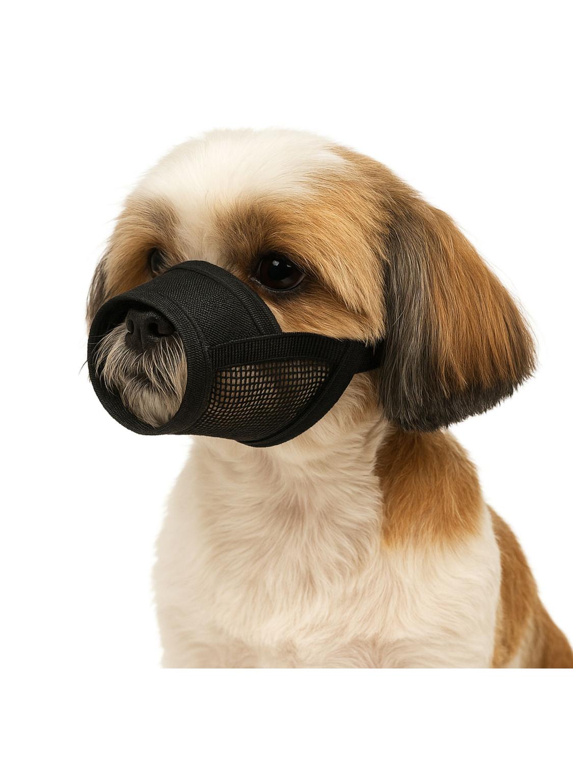 Genérico - Bozal Ajustable Con Velcro Perro Talla M 14X20 Cm Negro M