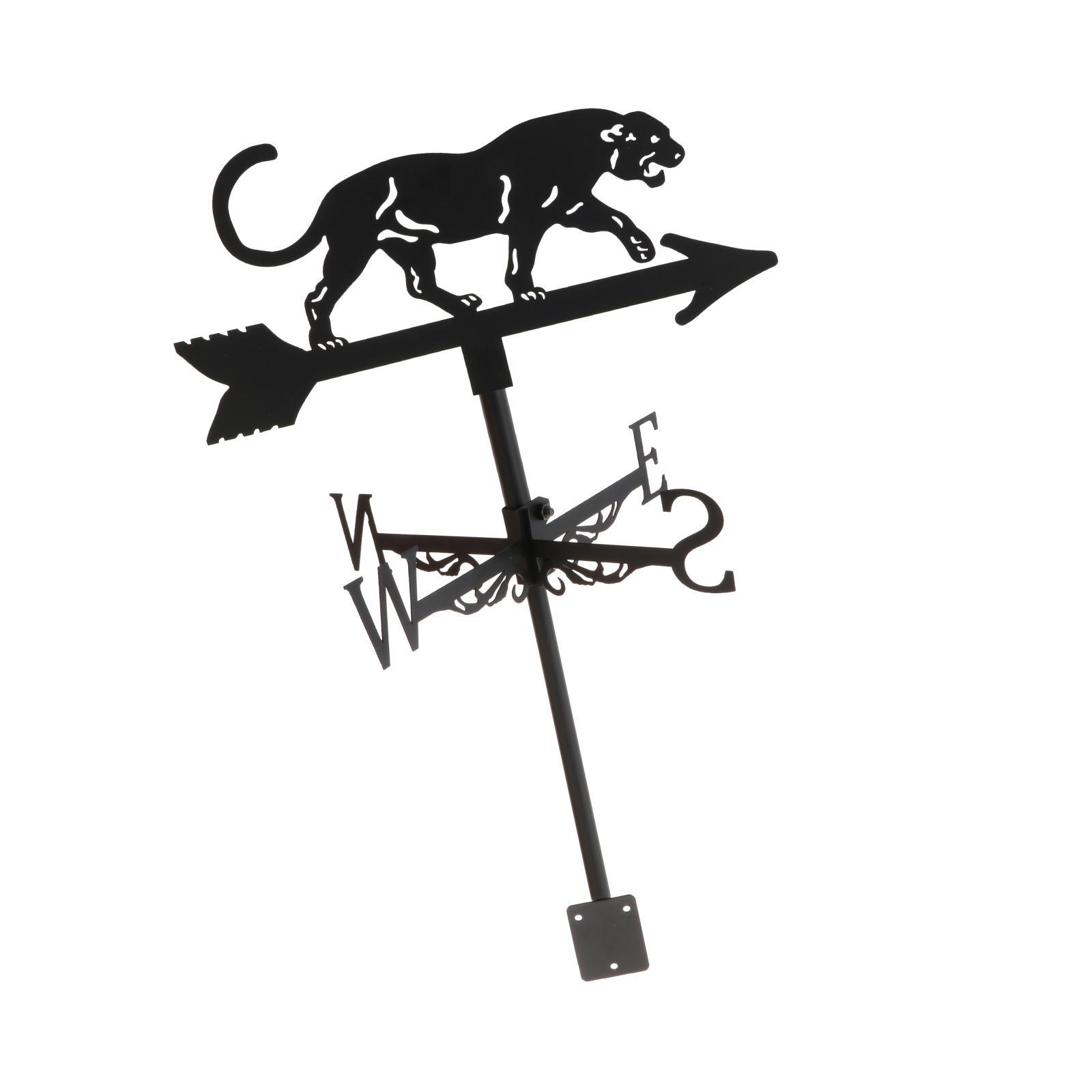 Magideal - Veleta De Leopardo Para Techos, Veleta Fácil De Montar Para Patio Trasero, Indicador Decorativo De Dirección Del Viento Al Aire Libre Con Decoración