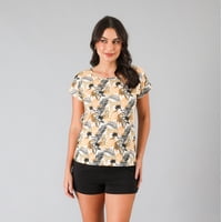 Pijamas Top Cuadrado + Short Flores Mujer 33861-2
