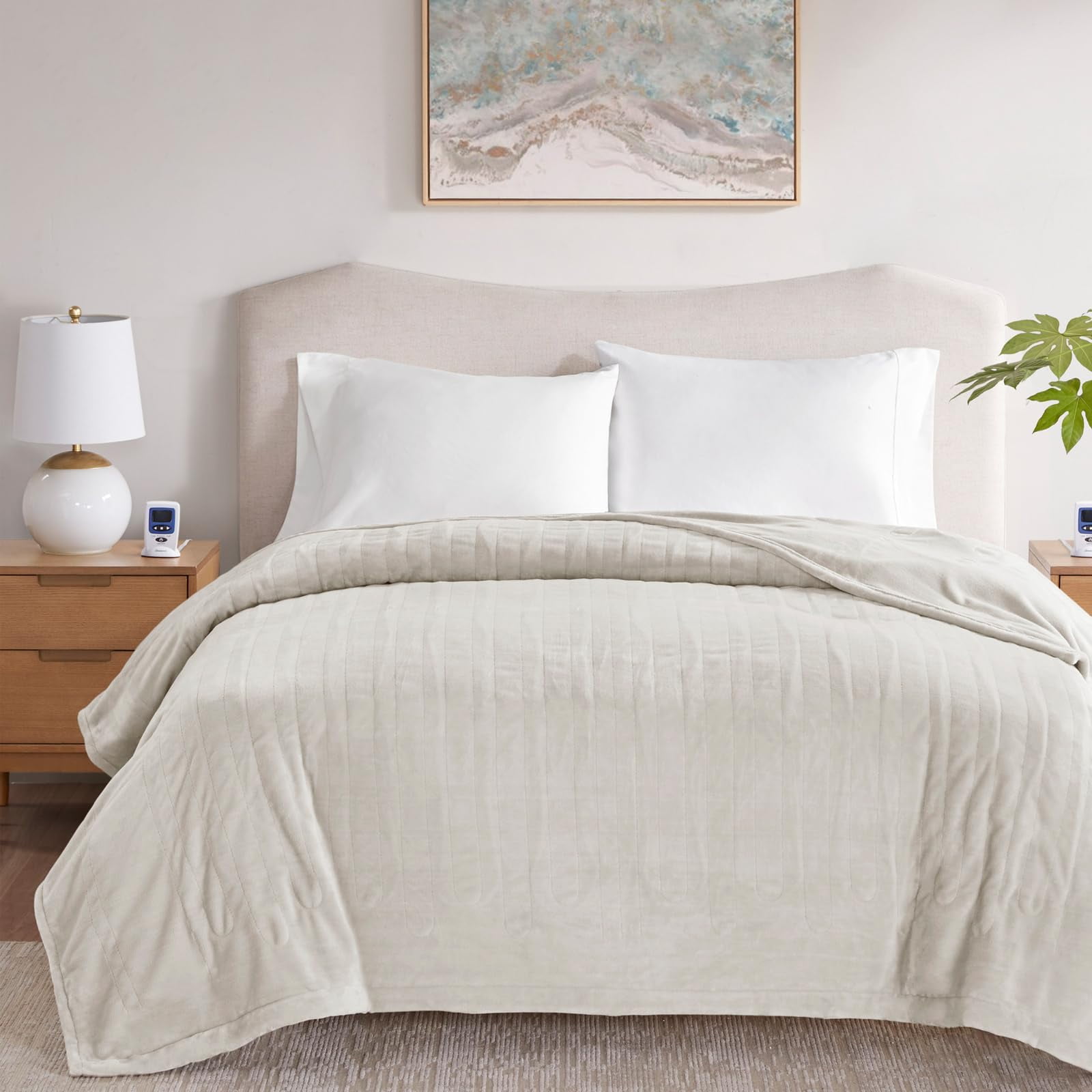 Manta Eléctrica Con Calefacción Beautyrest King, Color Marfil, Para Clima Frío