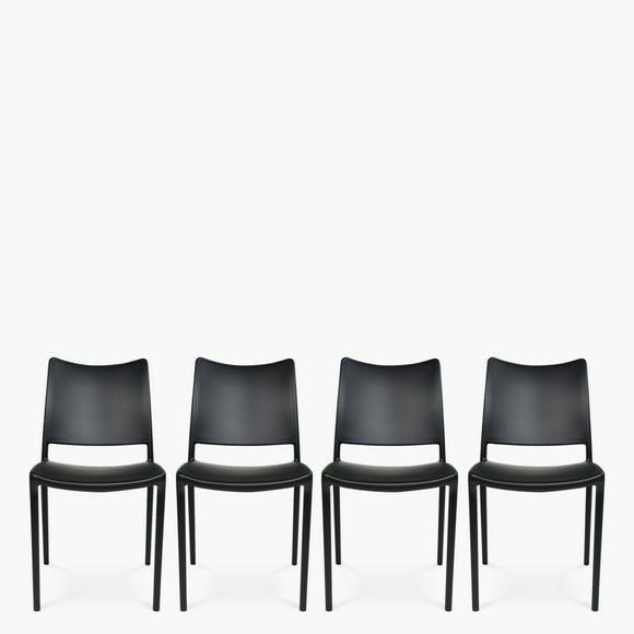 Packs 4 Sillas Plástico Terraza Todi Negro