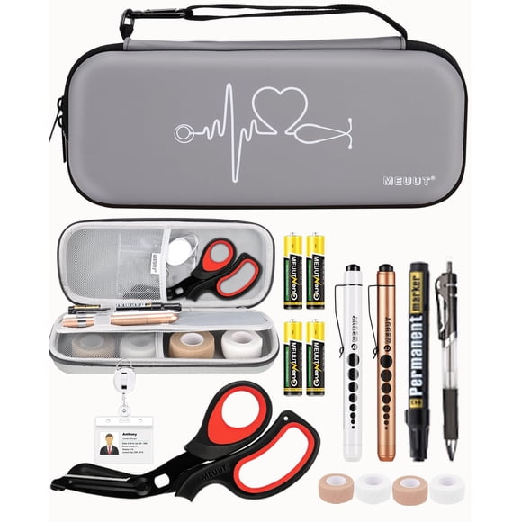 Kit de enfermería MEUUT de 15 piezas con estuche para estetoscopio