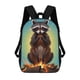 thumbnail image 1 of Mapache-theme Backpack, Campus style schoolbag Bookbag with Adjustable Shoulder Straps And Large Zip Compartment, Unisex Travel Bags., 1 of 6