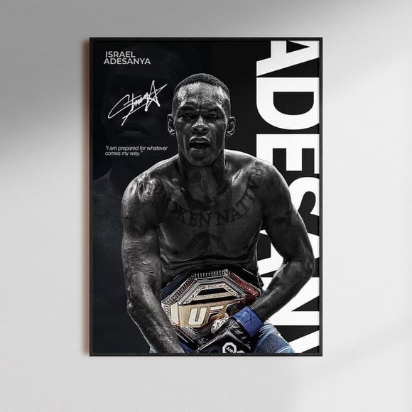 Cuadro UFC Israel Adesanya Campeón Peso Medio + Marco Negro