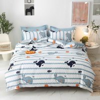 Milsleep - Juego De Cama Con Estampado De Ballenas Claras Y Oscuras
