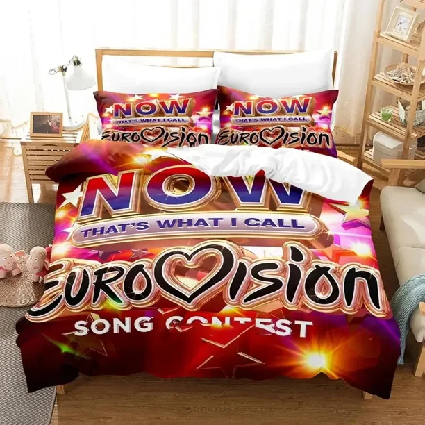Eurovision Song Contest Bedding Set Boys Girls Duvet Cover Pillowcase Bed Kids Adult Fashion Home Bed Sheets
