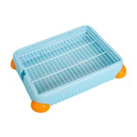 Magideal - Bandeja Para Arena Para Conejos, Inodoro Para Mascotas, Bandeja Antisalpicaduras Para Ir Al Baño, Bandeja Para Ir Al Baño Para Perros, Conejos, , S, Azul