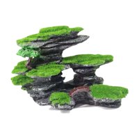 Magideal - Decoración Del Acuario Decoración De La Estación De Pescado Estatua De Resina De Montaña De Montaña Adorno De Adoración , Jardincito Rocoso