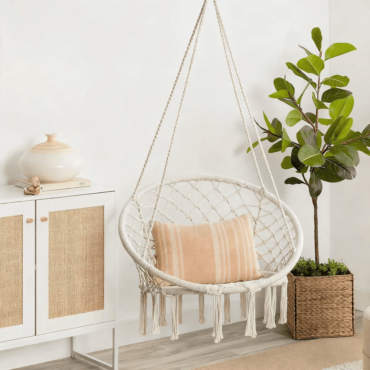 Vidita - Silla Colgante Terraza Y Hogar Hamaca Grecia Blanco