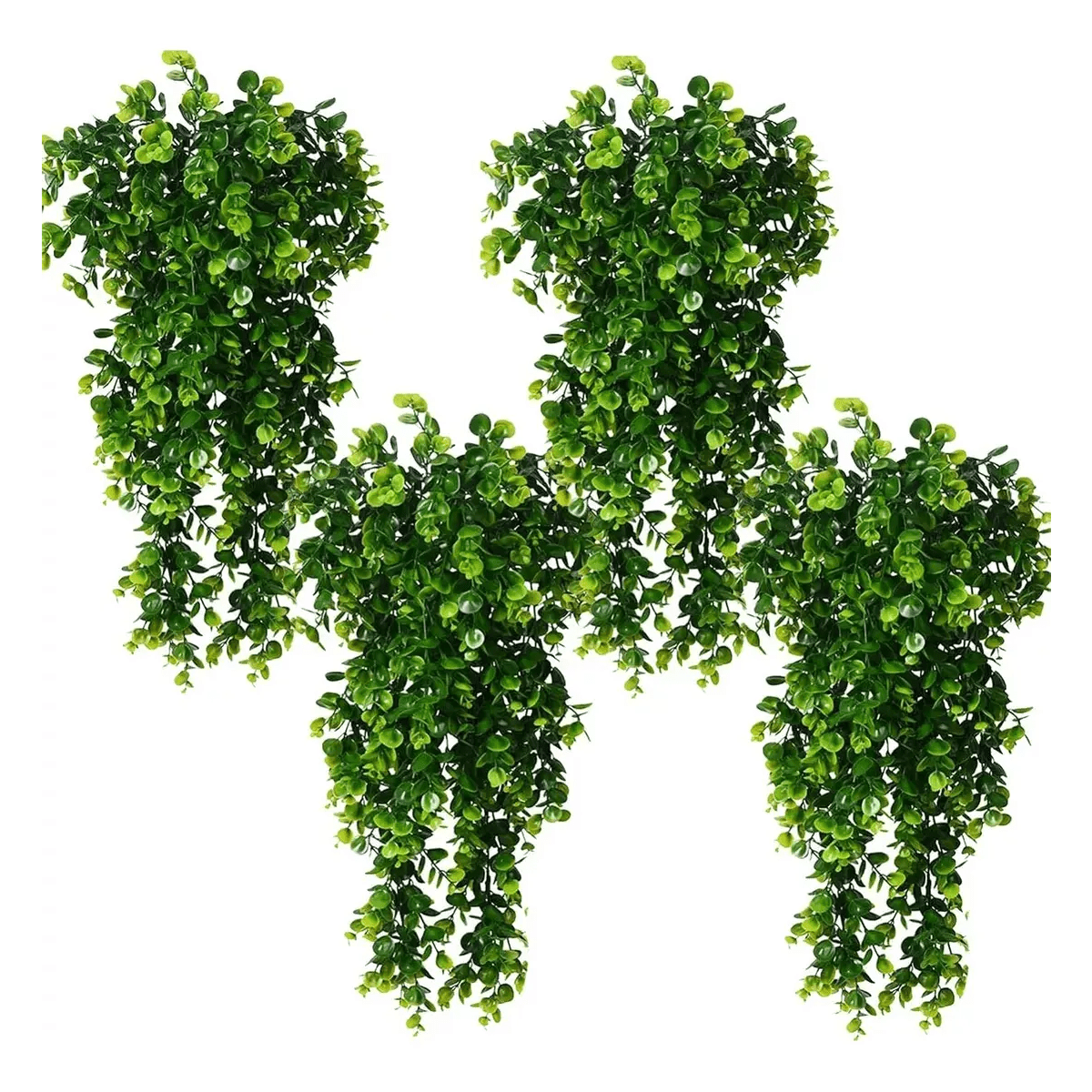 4pcs Planta Colgante Belug Artificiales Hojas Redonda De Eucalipto Verde