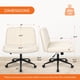 thumbnail image 2 of Silla Orange Factory con forma de cruz cruzada sin brazos, giratoria, tela beige, 2 of 7