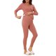 thumbnail image 1 of cheibear Conjuntos de Pijamas de Maternidad para Mujeres Escote en V Cruzado de Lactancia Tops de Manga Larga Pantalones Ropa de Dormir 2 Piezas M Marrón, 1 of 6