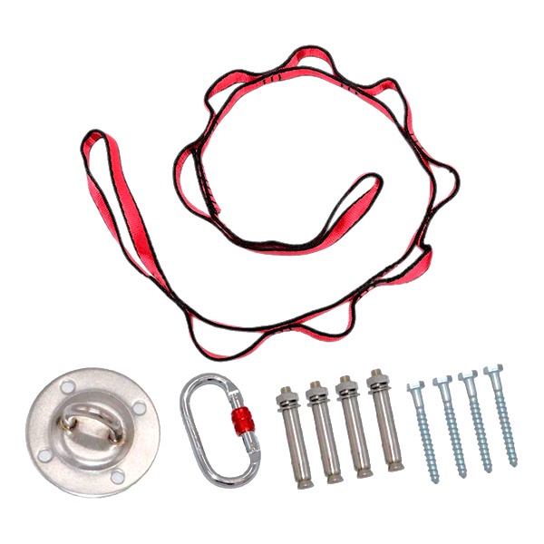 Genérico - Cinta Daisy Chain Correa Yoga + Mosquetón + Anclaje Techo Pared