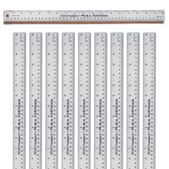 Regla Breman Precision 46 cm Metálica con Fondo de Corcho – Juego de 10 uds