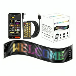 Genérico - Letrero Led Matrix Flexible Rgb App Control Usb Auto 16X96